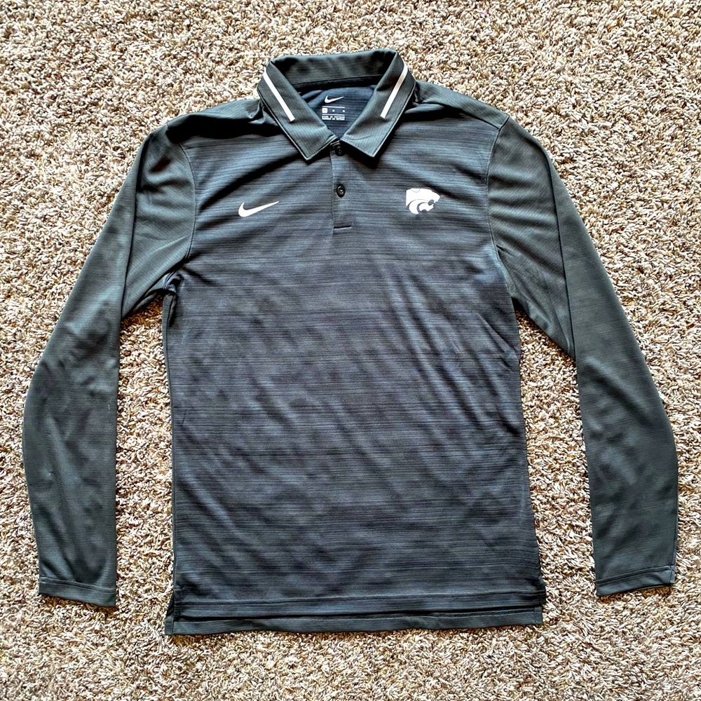 K-State Nike Dri-Fit On-Field Long Sleeve Polo Shirt
